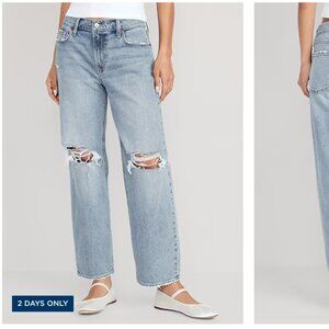 Mid-Rise Boyfriend Loose Jeans (Old Navy)- Size 8